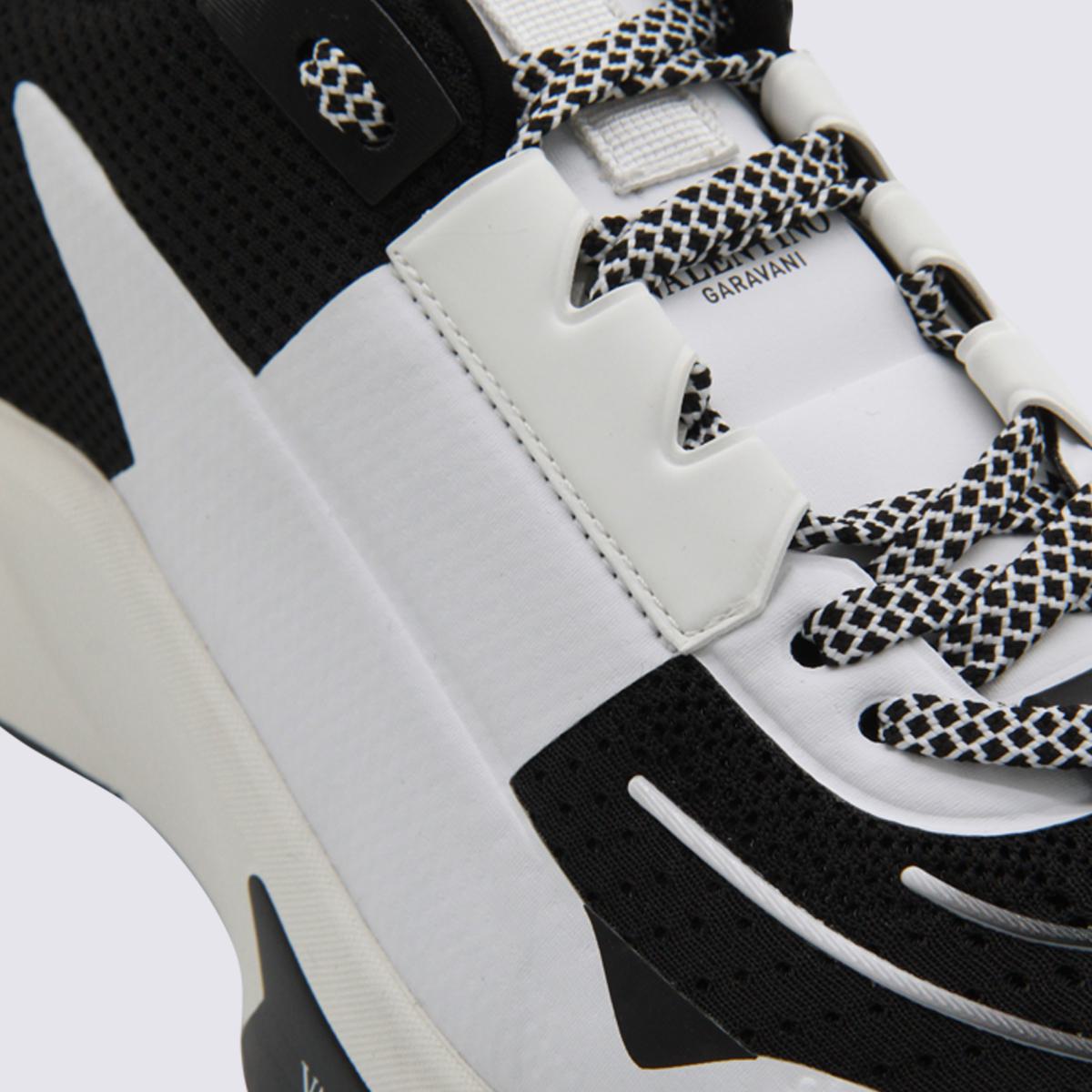 Valentino Garavani White And Black Leather True Act Sneakers