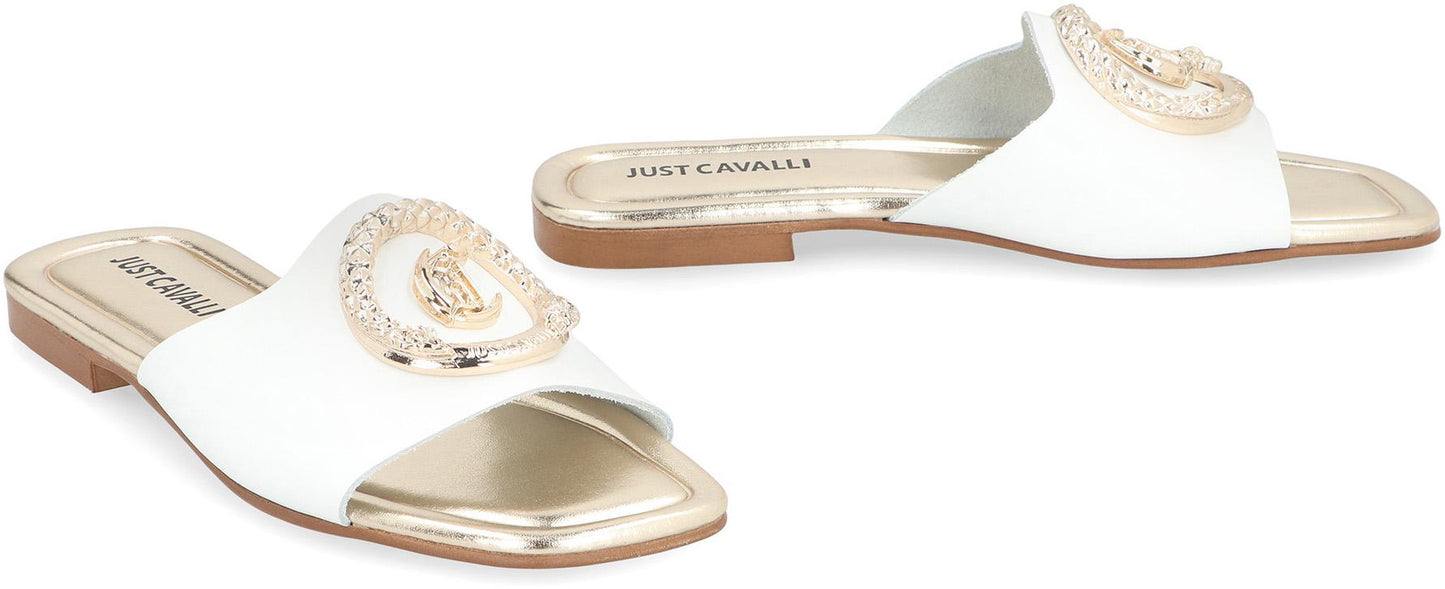 Just Cavalli Leather Slides