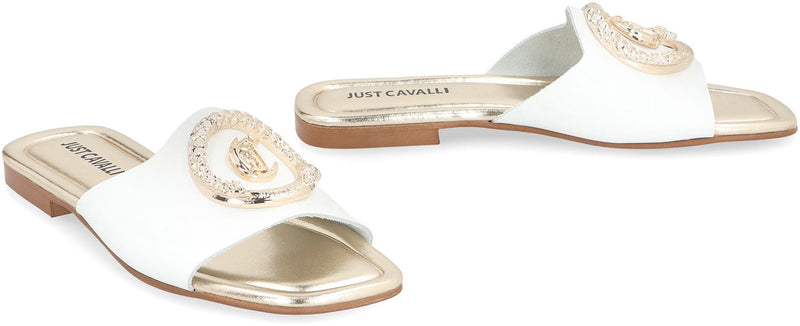 Just Cavalli Leather Slides