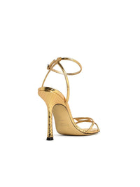Jimmy Choo '1998 Leo 100' Gold Leather Sandals
