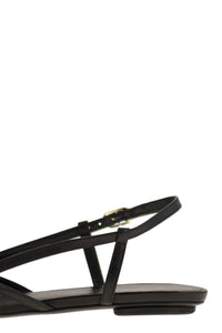 Stuart Weitzman Kitty - Leather And Transparent Fabric Slingback