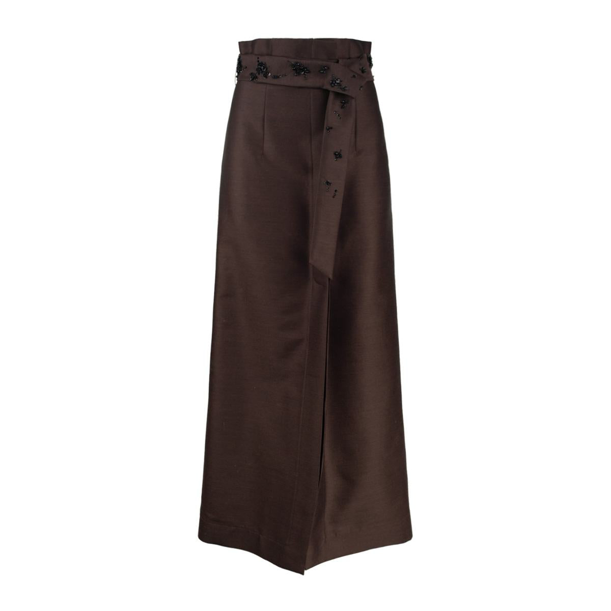 Alberta Ferretti Embroidered Wool And Silk Skirt