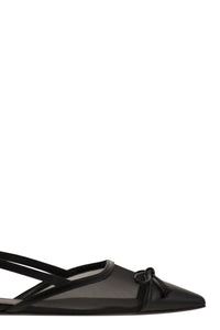 Stuart Weitzman Kitty - Leather And Transparent Fabric Slingback