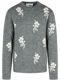 Jil Sander 'U Moonless Night' Grey Alpaca Blend Crew Neck Sweater