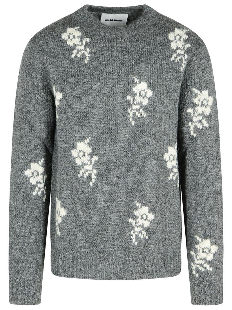 Jil Sander 'U Moonless Night' Grey Alpaca Blend Crew Neck Sweater