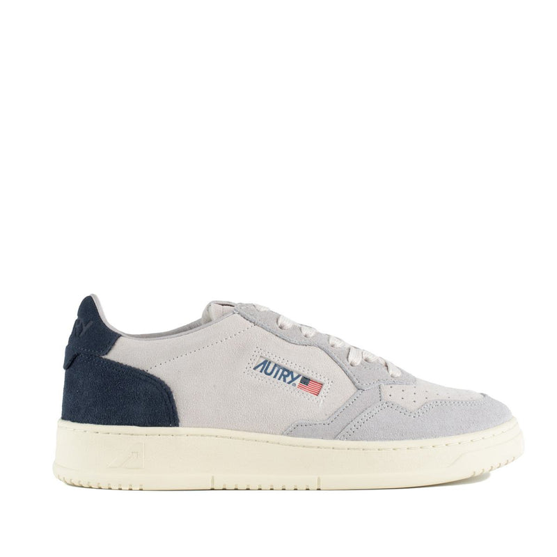 Autry Medalist Low Suede Loft Gray And Space Blue Sneakers