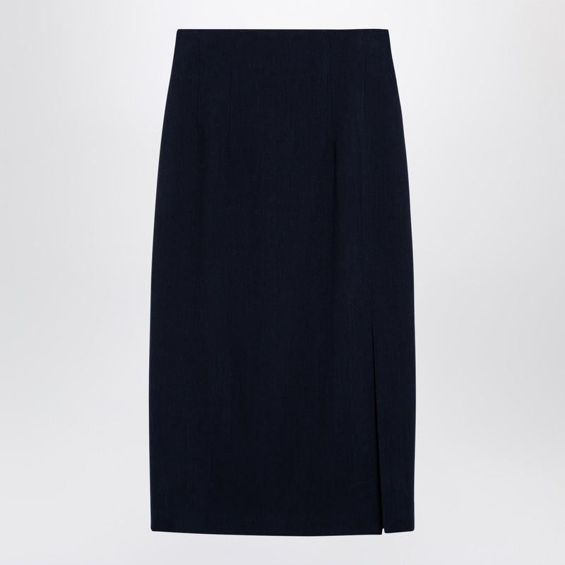 Margaux Lönnberg Navy Wool-Blend Marlo Skirt