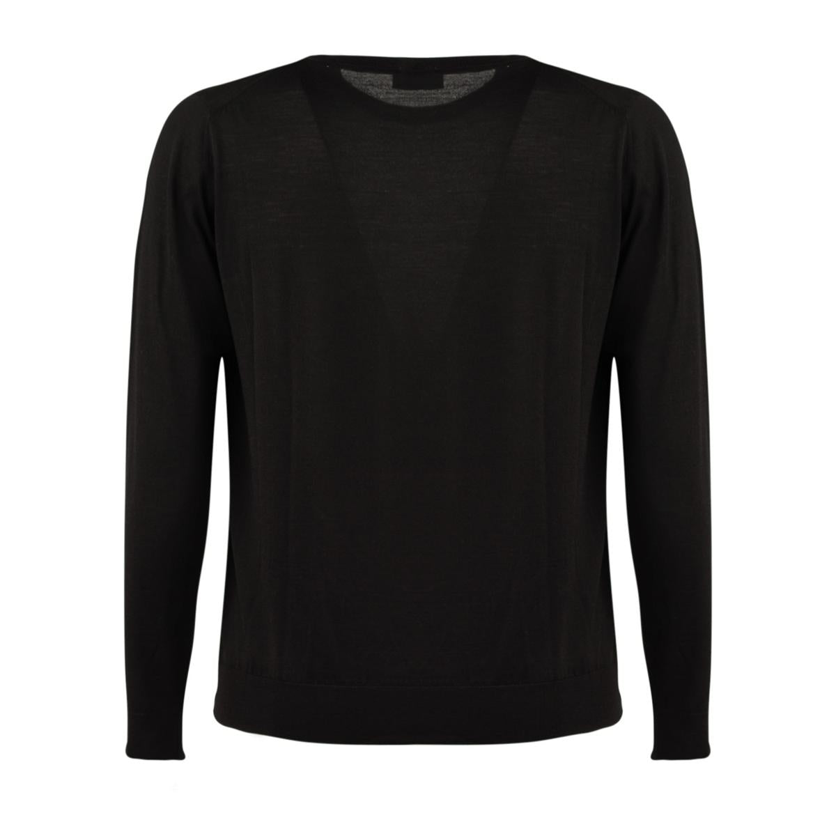 Roberto Collina Black Ultrafine Merino Wool Sweater