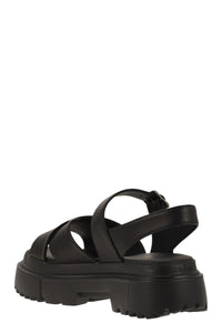 Hogan Leather Sandal With Midsole