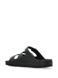 Birkenstock 'Florida' Black Leather Slippers