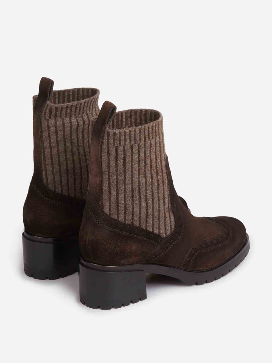 Santoni Ribbed Suede Ankle Boots