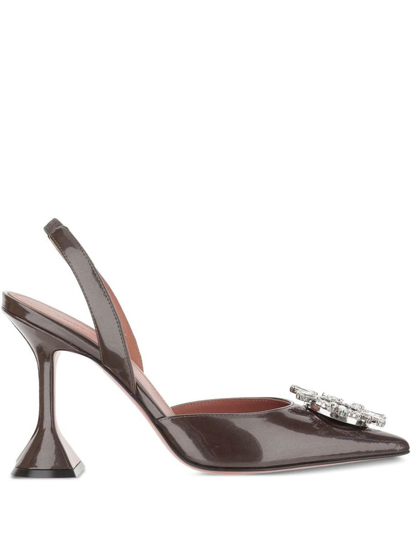 Amina Muaddi Begum Sling Patent 95 Décolleté