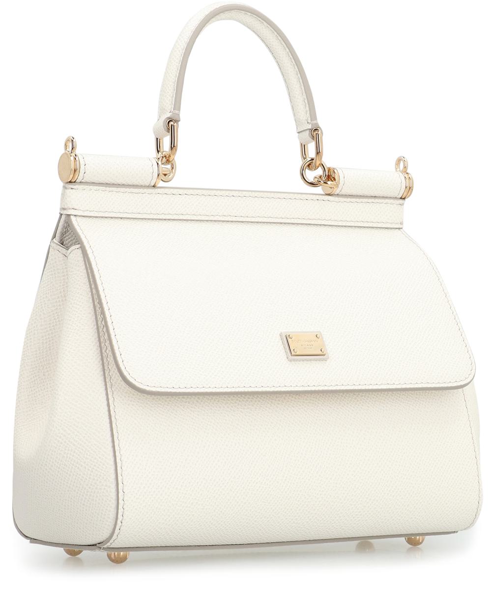 Dolce & Gabbana Sicily Media Leather Handbag