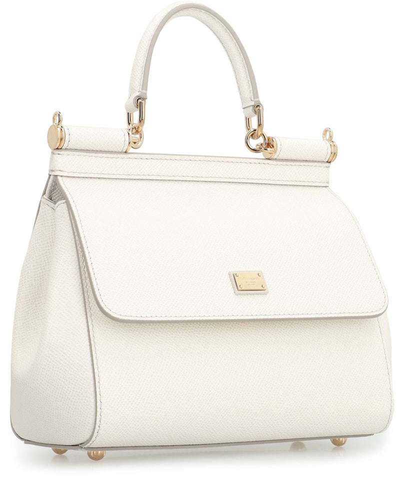 Dolce & Gabbana Sicily Media Leather Handbag