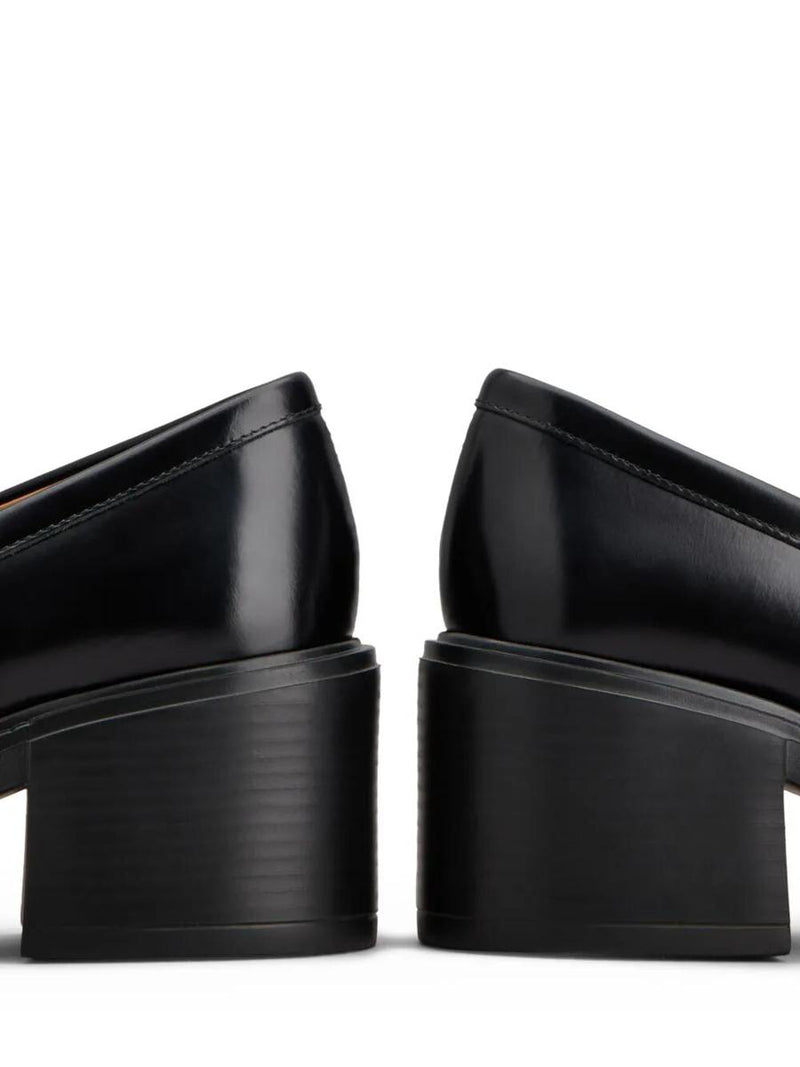 Tod'S Leather Heeled Penny Loafers Shoes