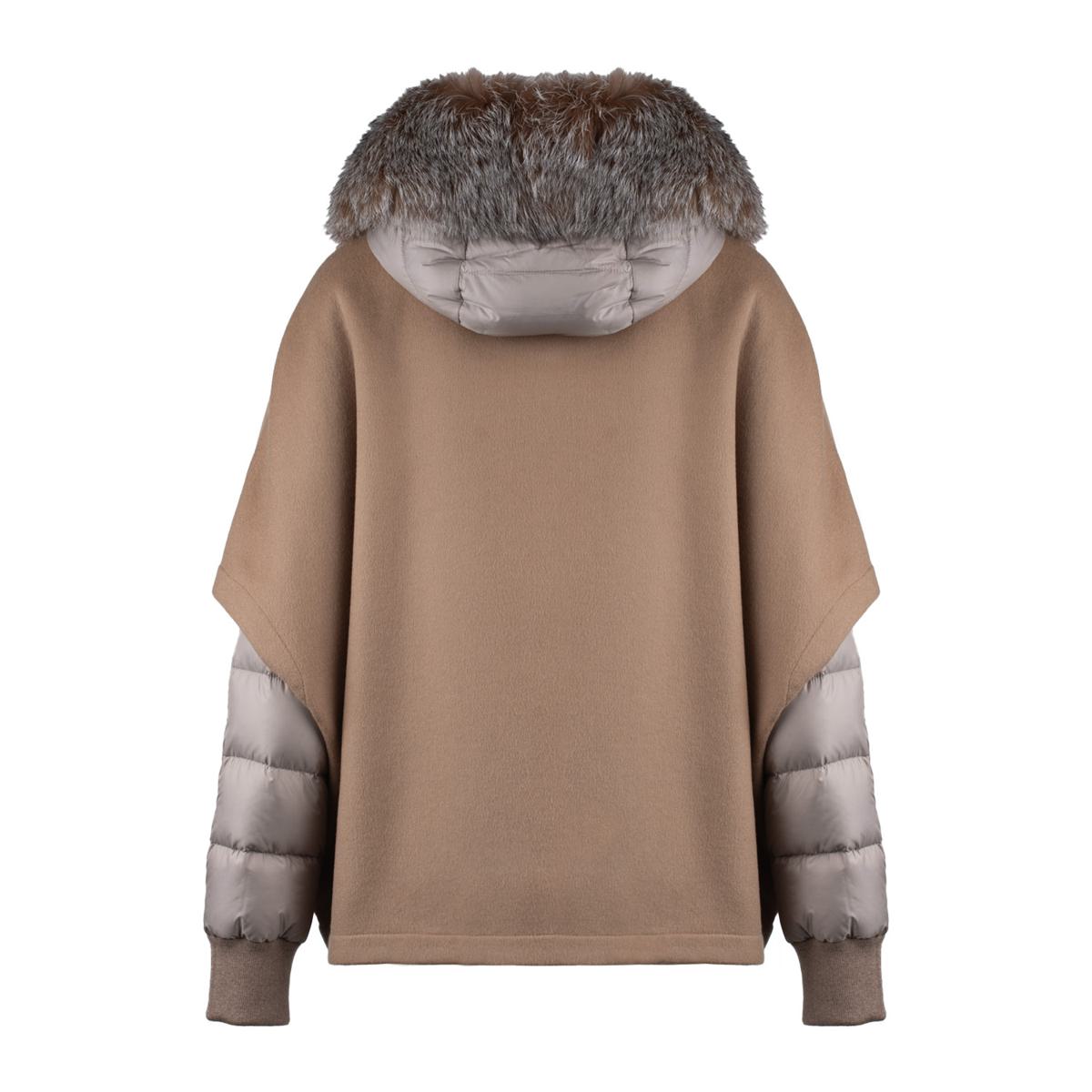 Moorer Short Hazelnut Hood Matched With Down Jacket