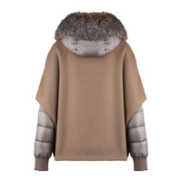 Moorer Short Hazelnut Hood Matched With Down Jacket