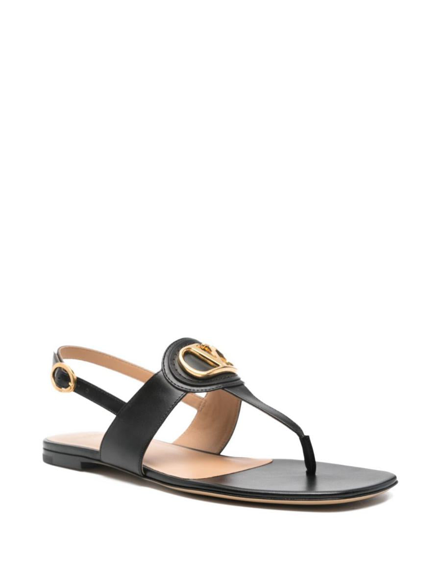 Valentino Garavani Vlogo Signature Leather Thong Sandals