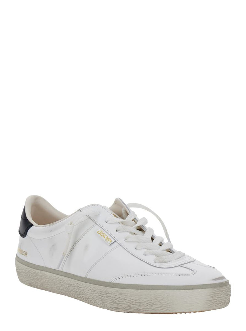 'Soul-Star' White Low Top Sneakers With Logo Patch On The Tongue And Logo Lettering On The Rear In Leather Man