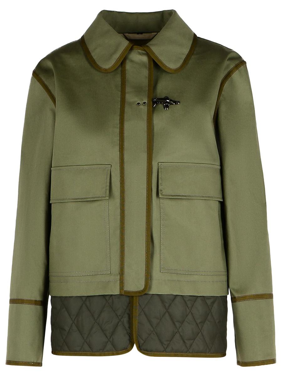Fay Green Cotton Blend Jacket