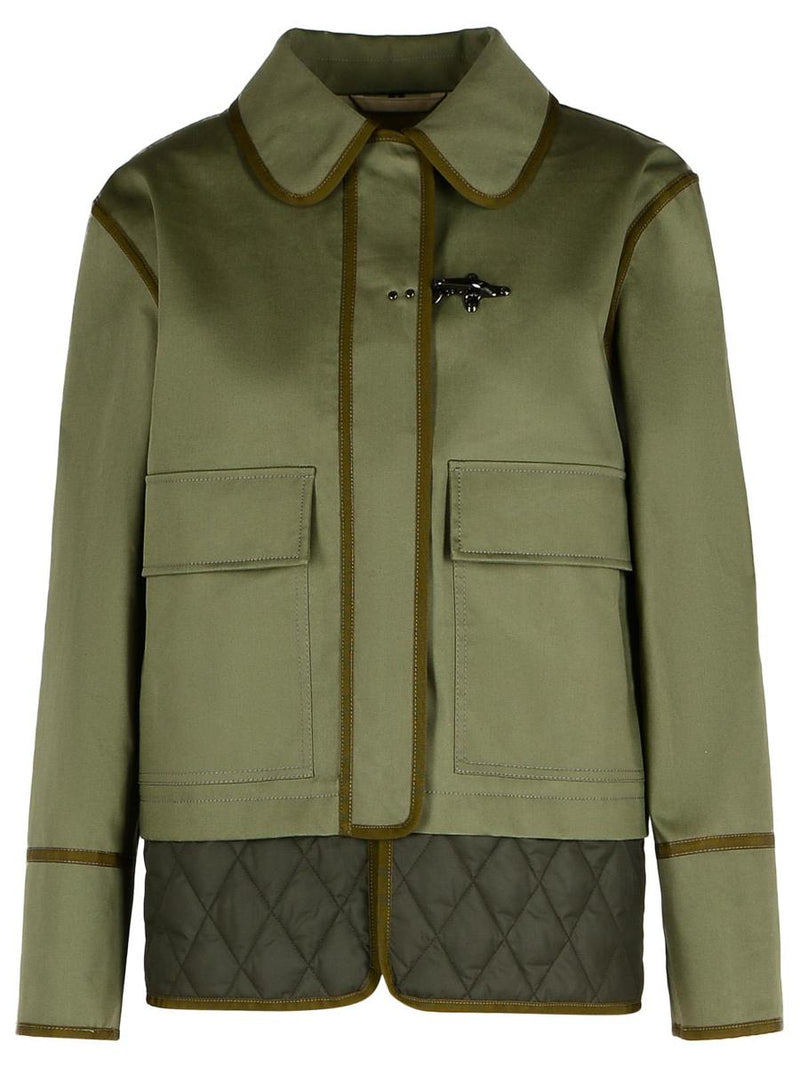 Fay Green Cotton Blend Jacket
