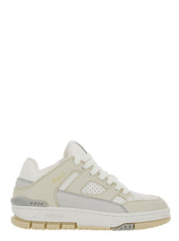 'Area Lo' White And Beige Sneakers With Logo Detail In Leather Blend Woman