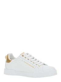 'Portofino' White Sneaker With Logo And Metallic Inserts In Leather Woman