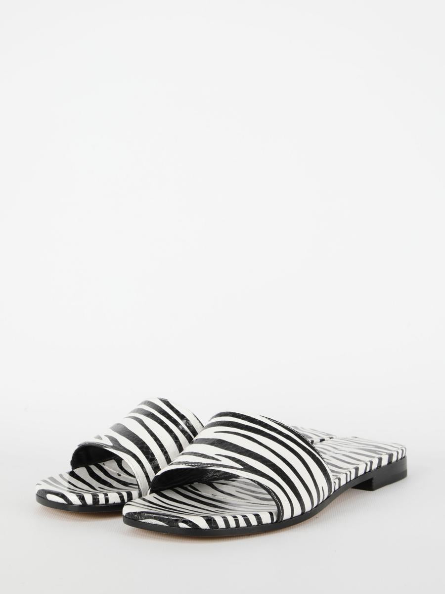 Zebra-Print Flat Sandals