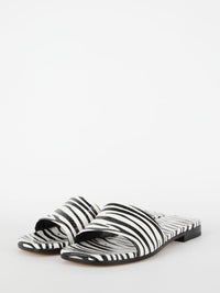Zebra-Print Flat Sandals