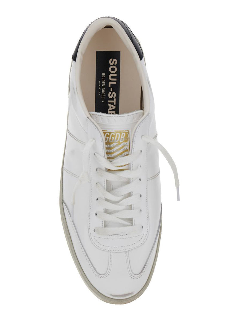 'Soul-Star' White Low Top Sneakers With Logo Patch On The Tongue And Logo Lettering On The Rear In Leather Man