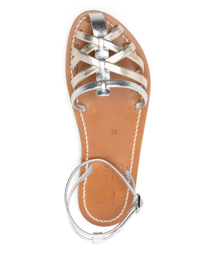 K.Jacques Cyrenia Two-Tone Metallic Sandals Shoes