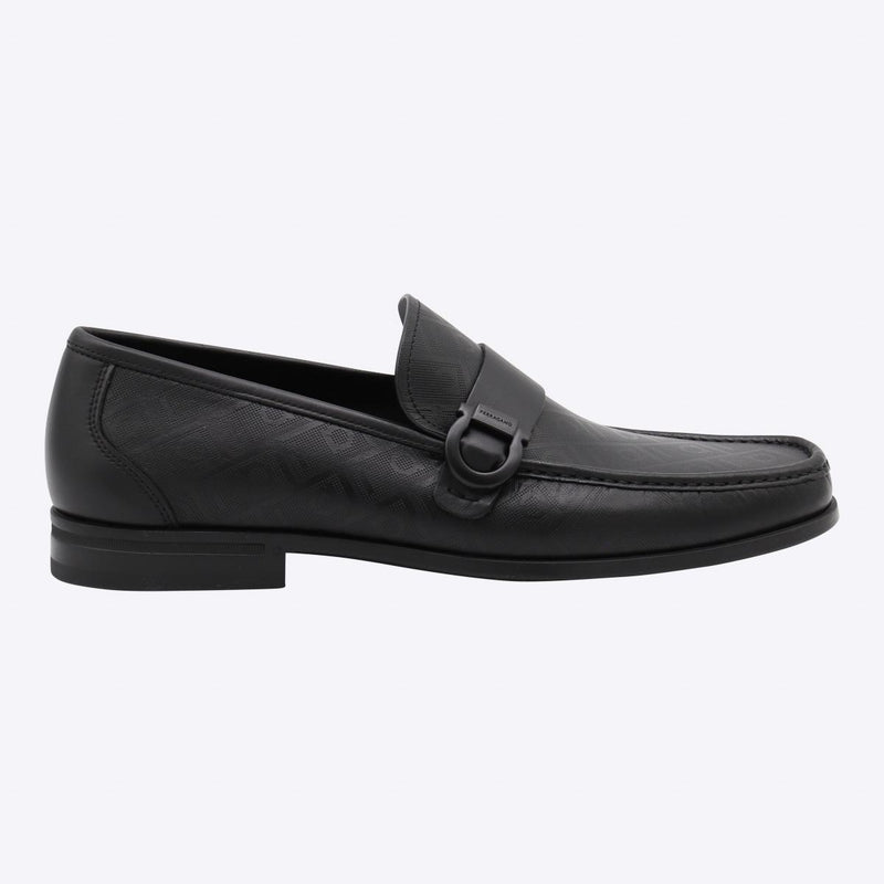 Salvatore Ferragamo Black Leather Caspian Loafers