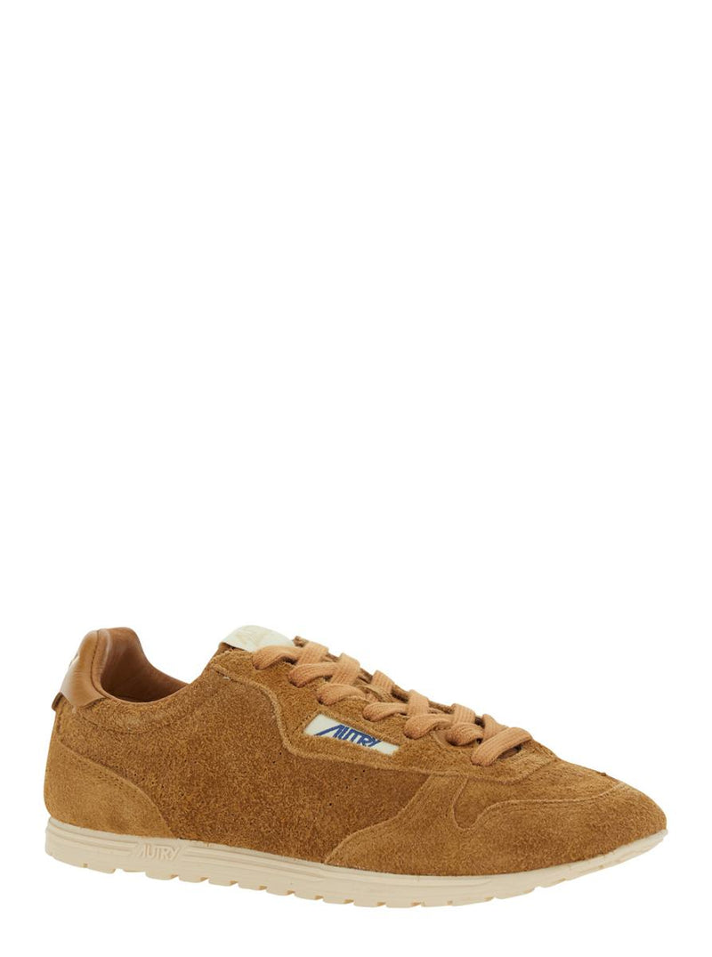 'Windspin Low' Brown Sneaker With Logo On The Side And On The Heel In Suede Woman