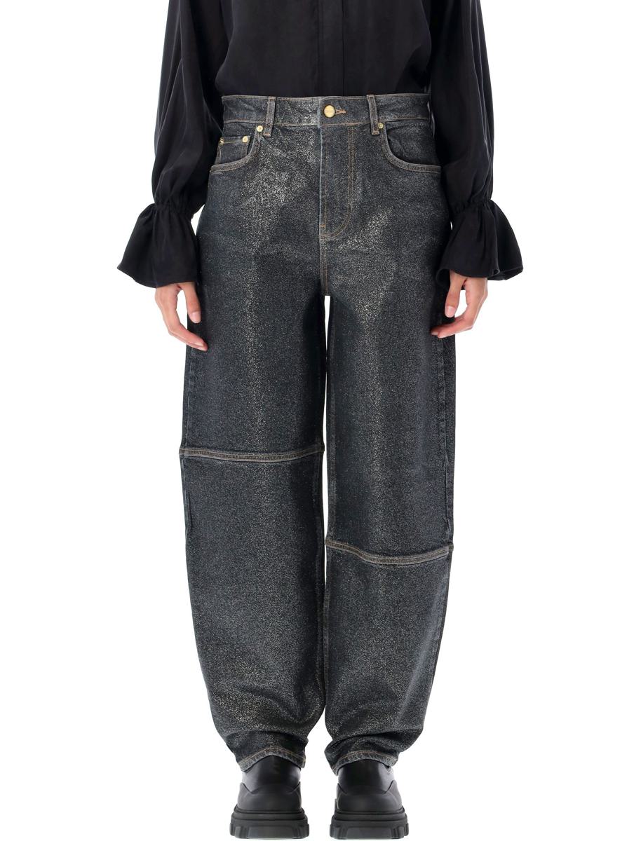 Ganni Shimmery Foil Stary Jeans