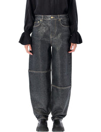 Ganni Shimmery Foil Stary Jeans
