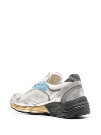 Golden Goose "Running Dad" Mesh And Laminated Leather Upper Suede Star Laminated Leather Toe And Tongue Shoes