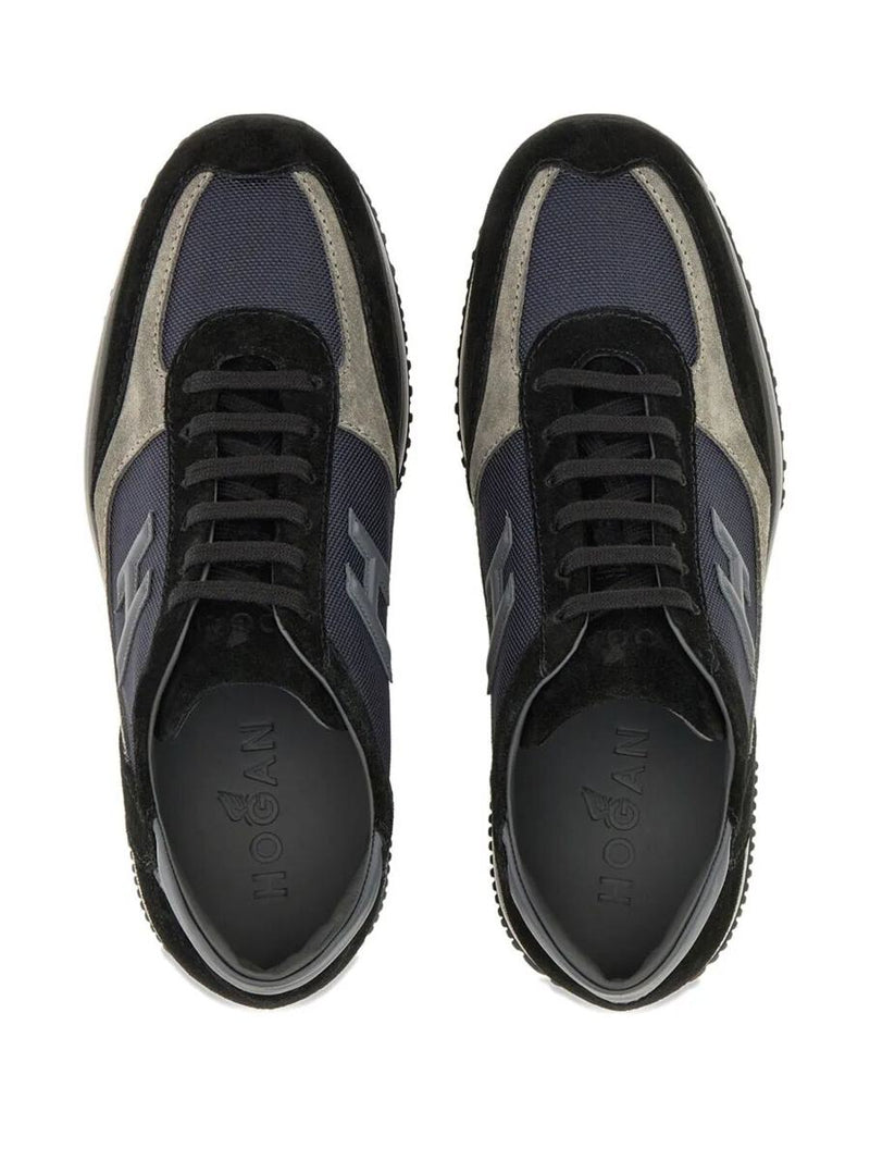 Hogan Suede And Smooth Leather Interactive Sneakers With Technical Fabric Inserts Shoes