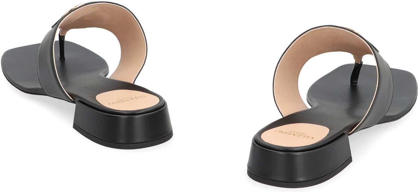 Valentino Garavani Vlogo Signature Leather Slides