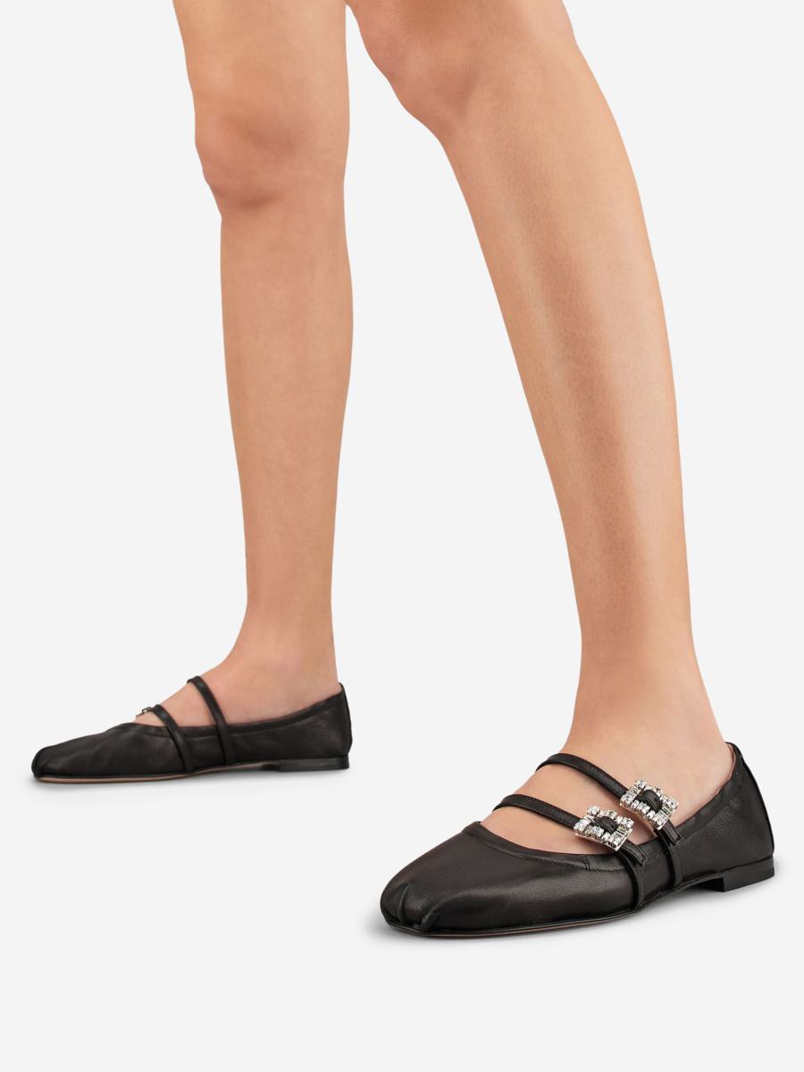 Roger Vivier Leather Ballerinas With Belt