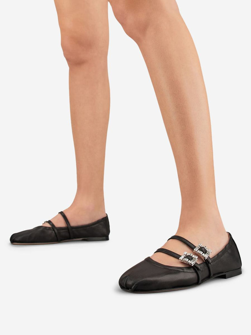 Roger Vivier Leather Ballerinas With Belt