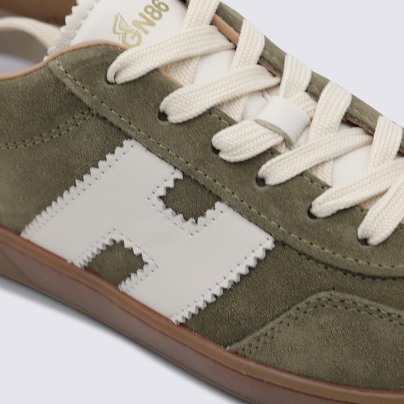 Hogan Green Leather Sneakers