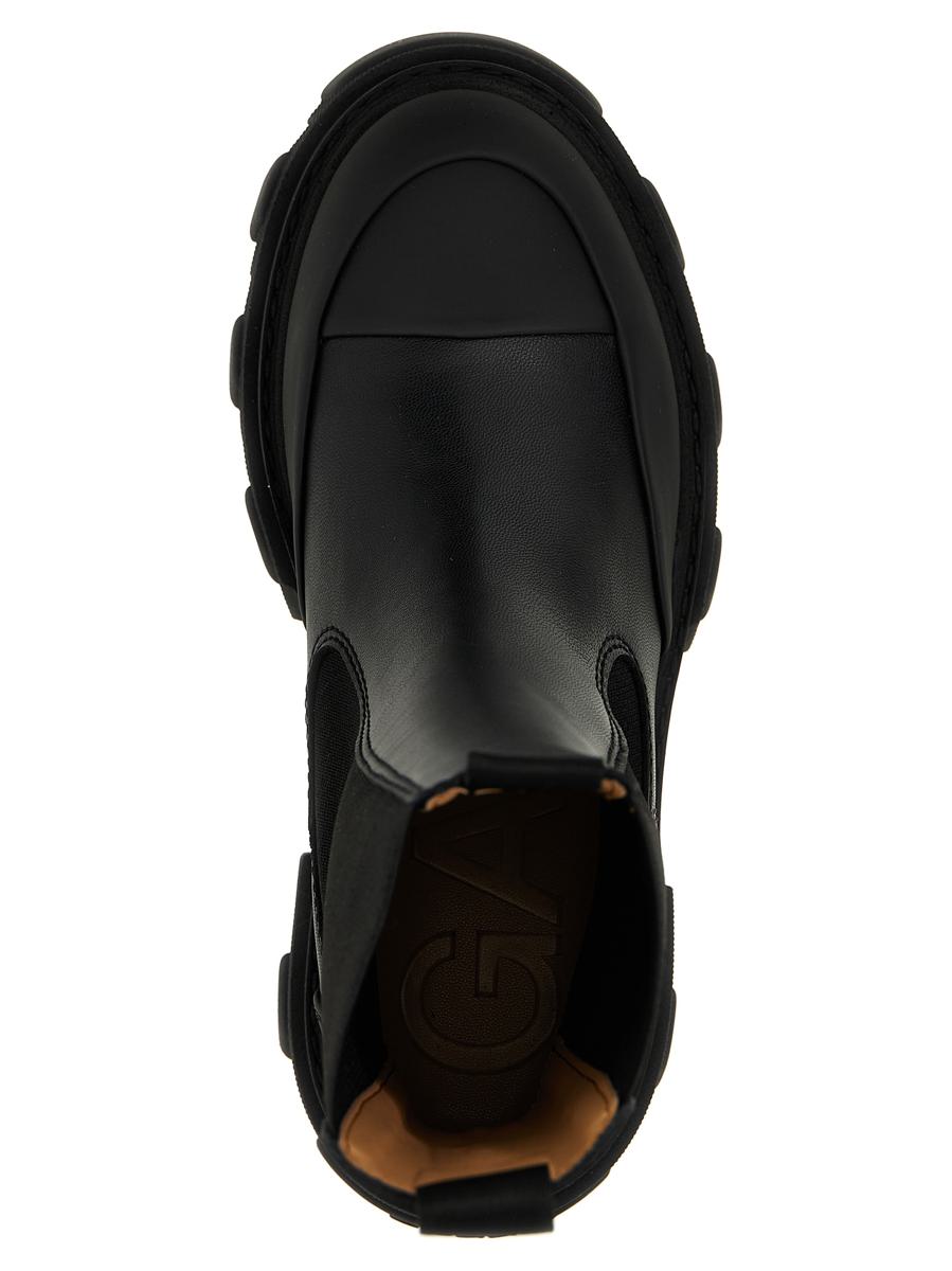 Ganni Leather Ankle Boots