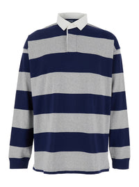 "Big Fit" Multicolor Polo Shirt With Classic Collar And All-Over Striped Motif In Cotton Man