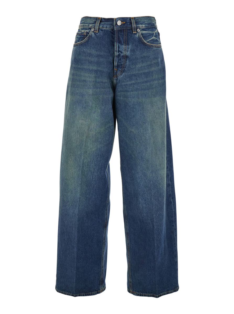 'Bethany' Blue Jeans With Logo Patch On The Rear In Denim Woman