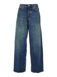 'Bethany' Blue Jeans With Logo Patch On The Rear In Denim Woman