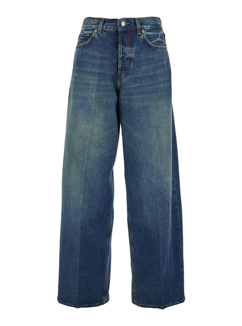 'Bethany' Blue Jeans With Logo Patch On The Rear In Denim Woman