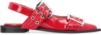 Ganni Feminine Buckle  Faux Leather Slingback Pumps