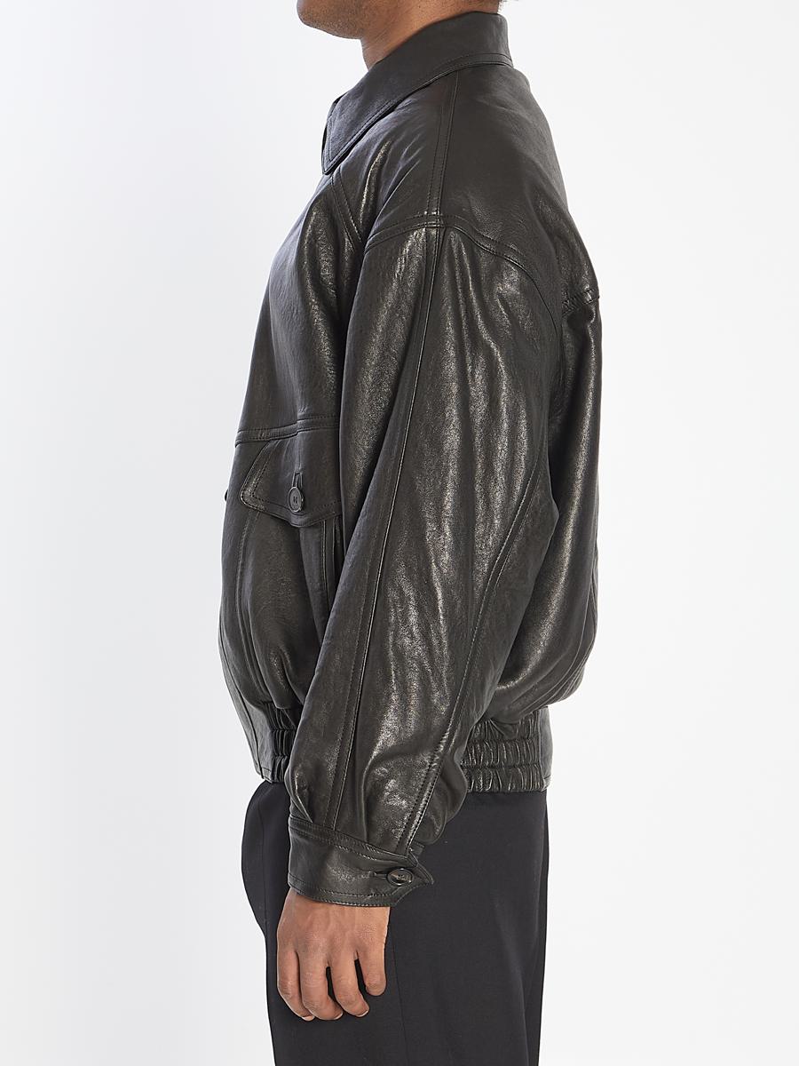 Balloon Bomber Jacket In Lambskin Leather