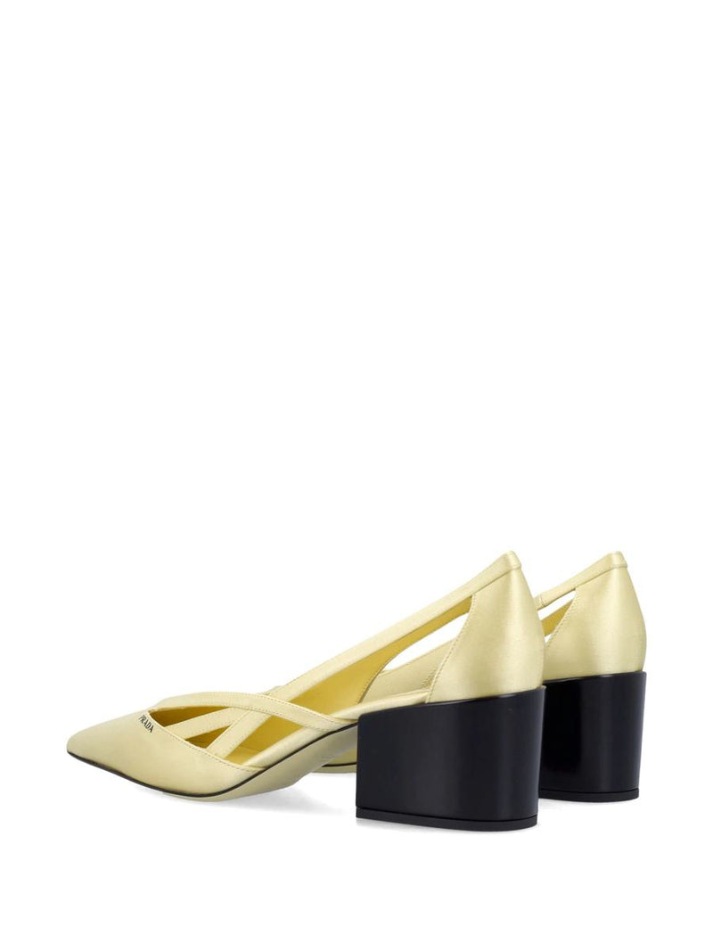 Prada 55Mm Satin Cut-Out Pumps