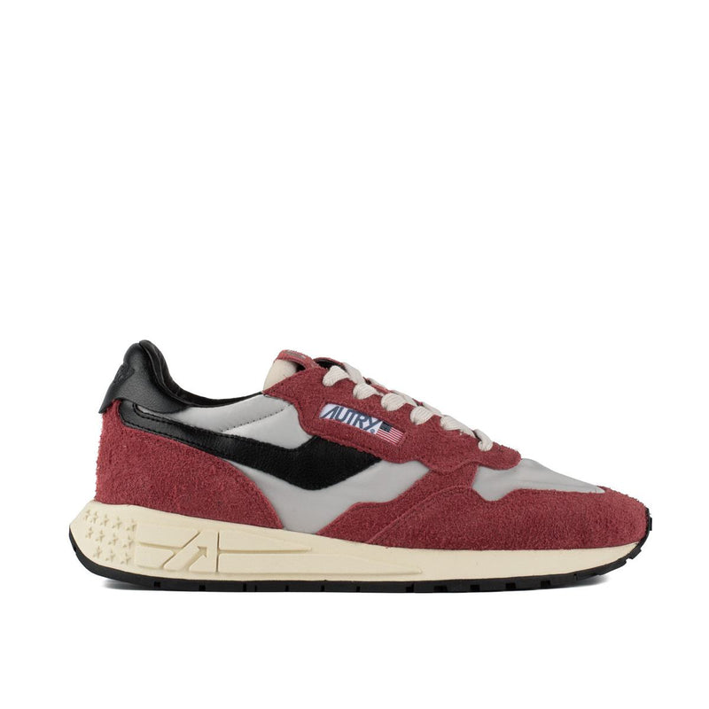 Autry Red And Black Suede And Nylon Reelwind Low Sneakers
